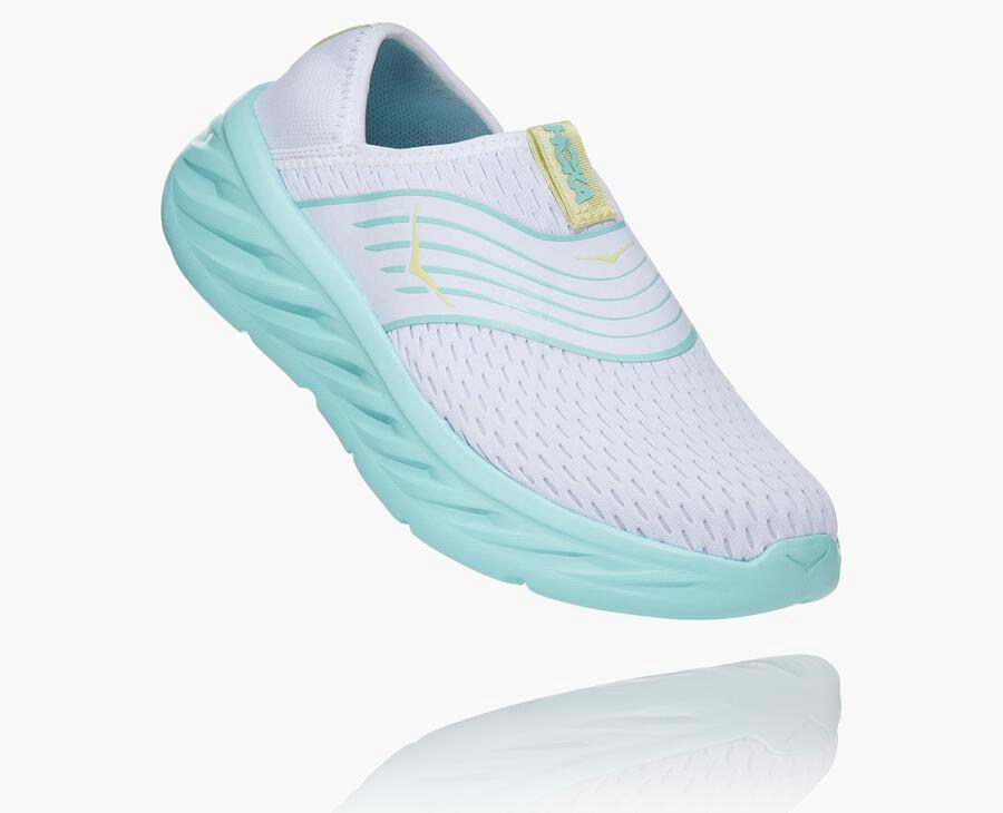 Hoka One One Ora Recovery Sandaler Dam - Vita/Blå - QVESJ-0639